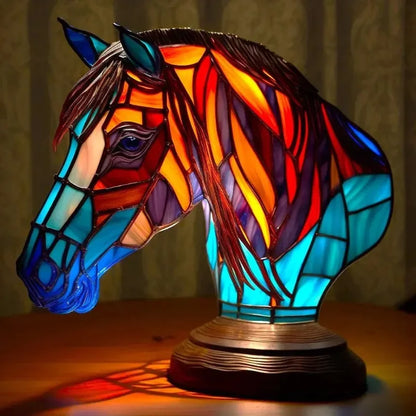 Creative Animal Table Lamp Series – Loong, Lion, Wolf, Elephant, Horse, Unicorn Resin Ornaments Crafts Decoration
