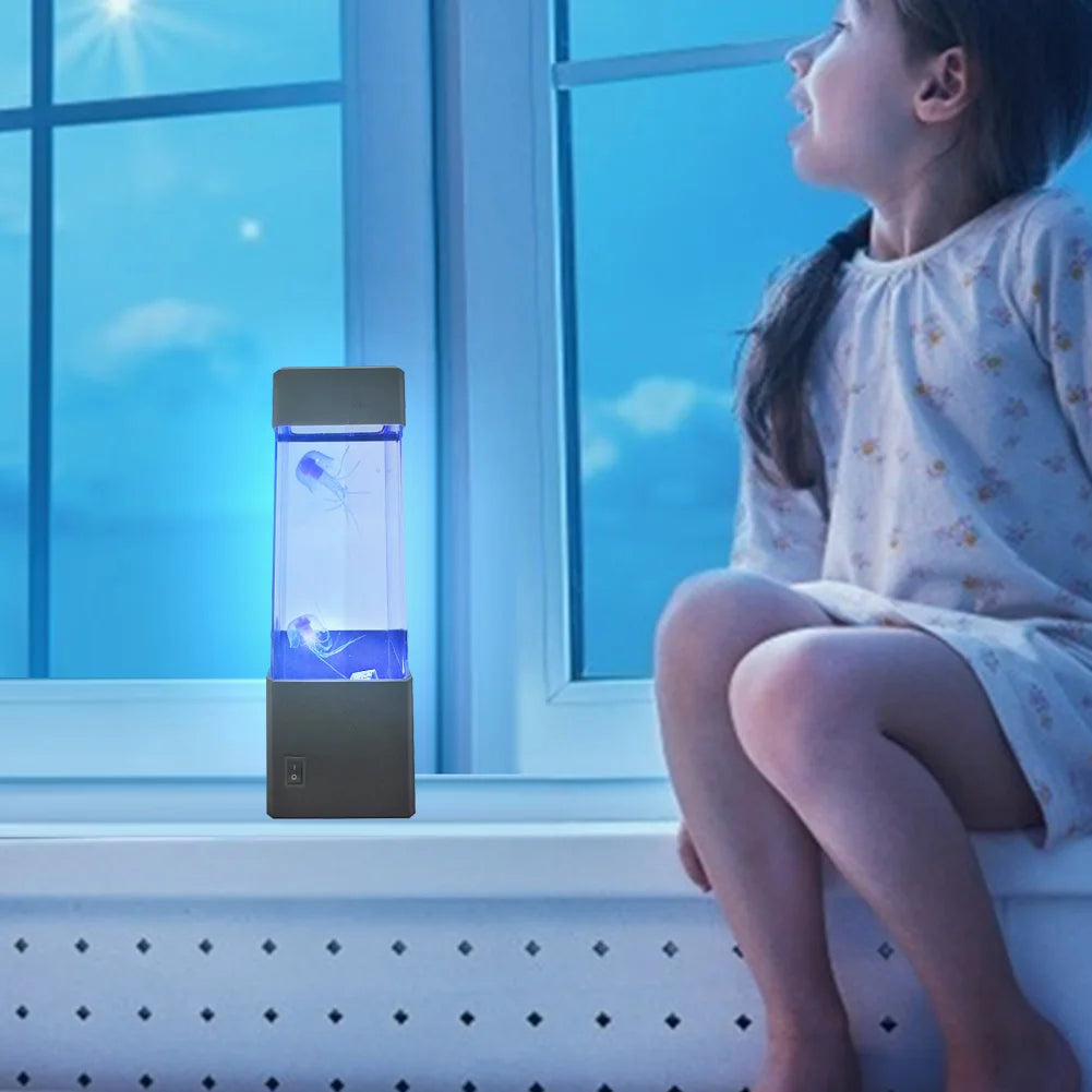 Jellyfish LED Night Light – Remote-Controlled, Color-Changing Aquarium Lamp, USB Charging, Perfect Birthday Gift for Kids - Bilankas.world