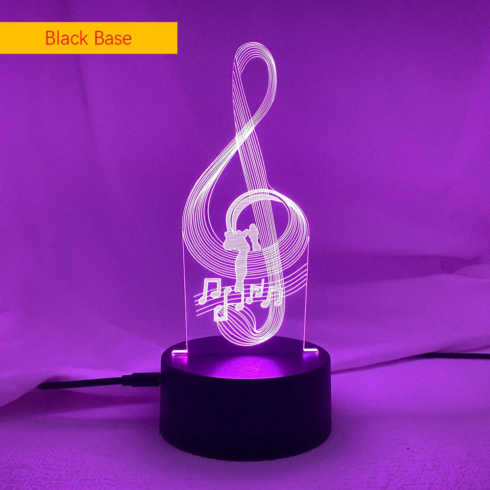 Newest 3D Illusion Baby Night Light – Musical Note Hologram LED Lamp Perfect for Kids, Baby Rooms, and Musical Enthusiasts