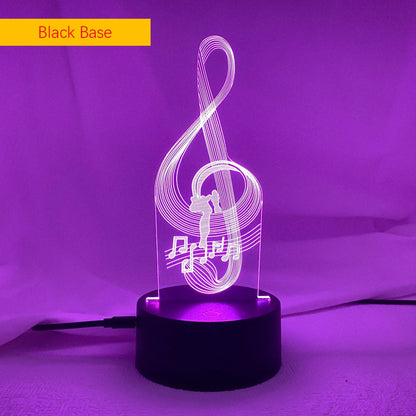 Newest 3D Illusion Baby Night Light – Musical Note Hologram LED Lamp Perfect for Kids, Baby Rooms, and Musical Enthusiasts