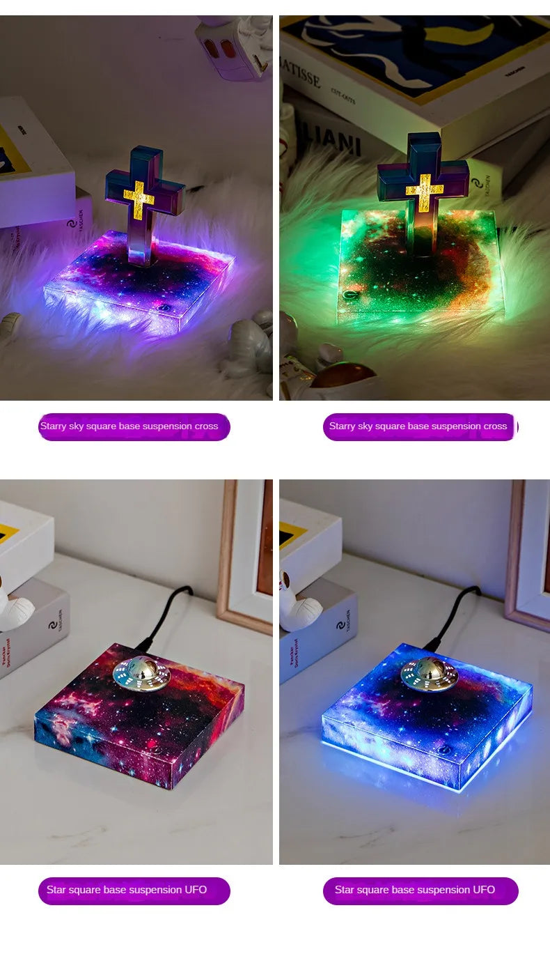 Magnetic Levitating Cross – Floating Christian Cross LED Night Light Desktop Decoration