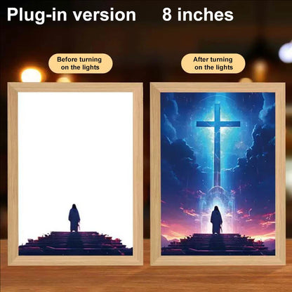 LED Light Frame, 4D Luminous Wall Art | Faith-Inspired Decor for Home and Bedroom
