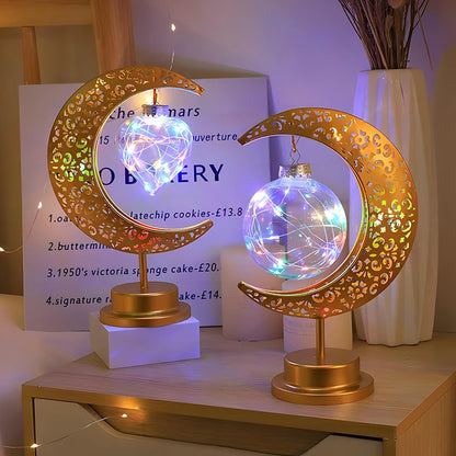 Eid Mubarak Star Moon Light Bedroom LED Table Lamp Oh oh Perfect for Celebrating Eid, Ramadan, and Special Occasions