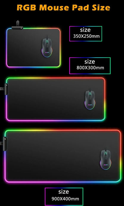 RGB Backlight Gaming Mouse Pad – XXL Luminous Desk Mat