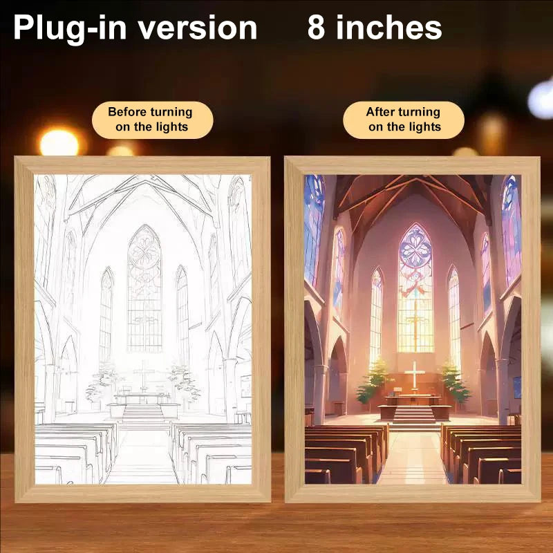 LED Light Frame, 4D Luminous Wall Art | Faith-Inspired Decor for Home and Bedroom