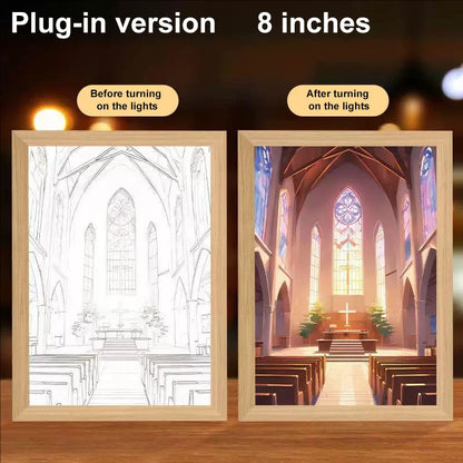 LED Light Frame, 4D Luminous Wall Art | Faith-Inspired Decor for Home and Bedroom