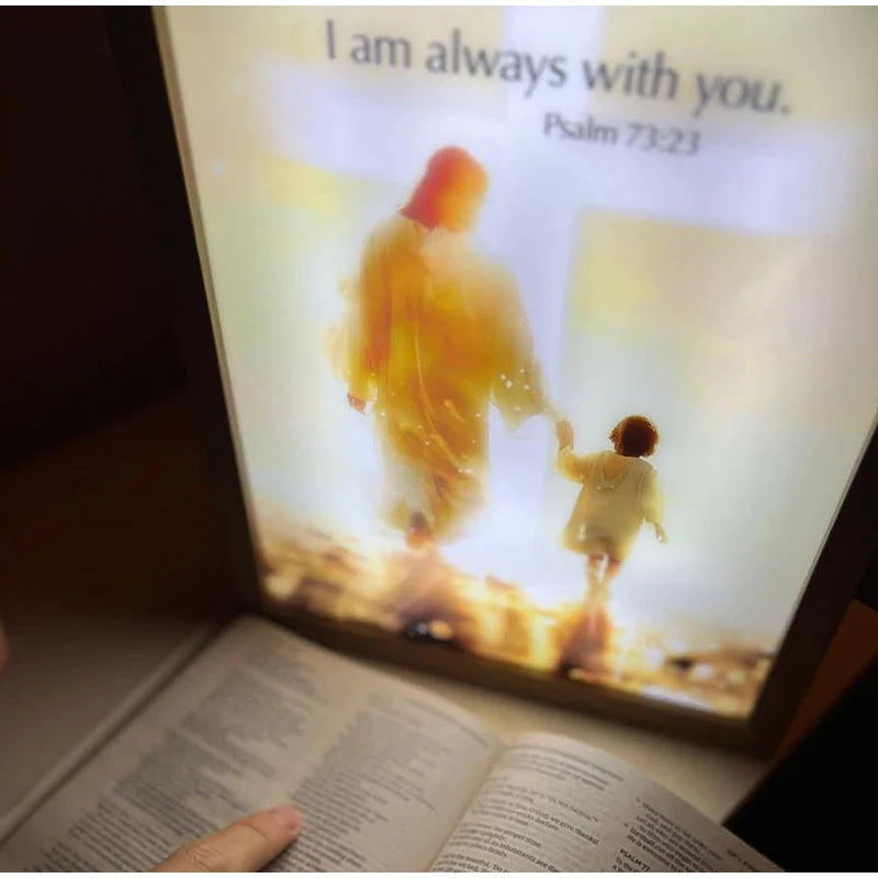LED Light Frame, 4D Luminous Wall Art | Faith-Inspired Decor for Home and Bedroom