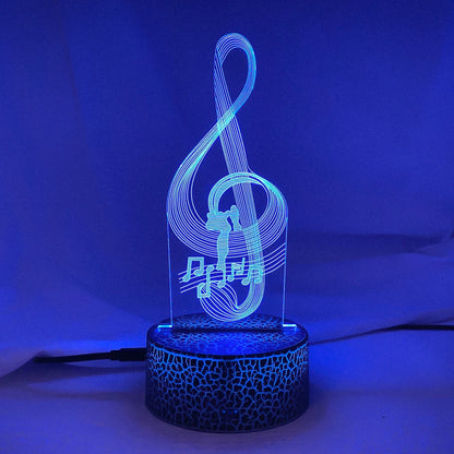 Newest 3D Illusion Baby Night Light – Musical Note Hologram LED Lamp Perfect for Kids, Baby Rooms, and Musical Enthusiasts