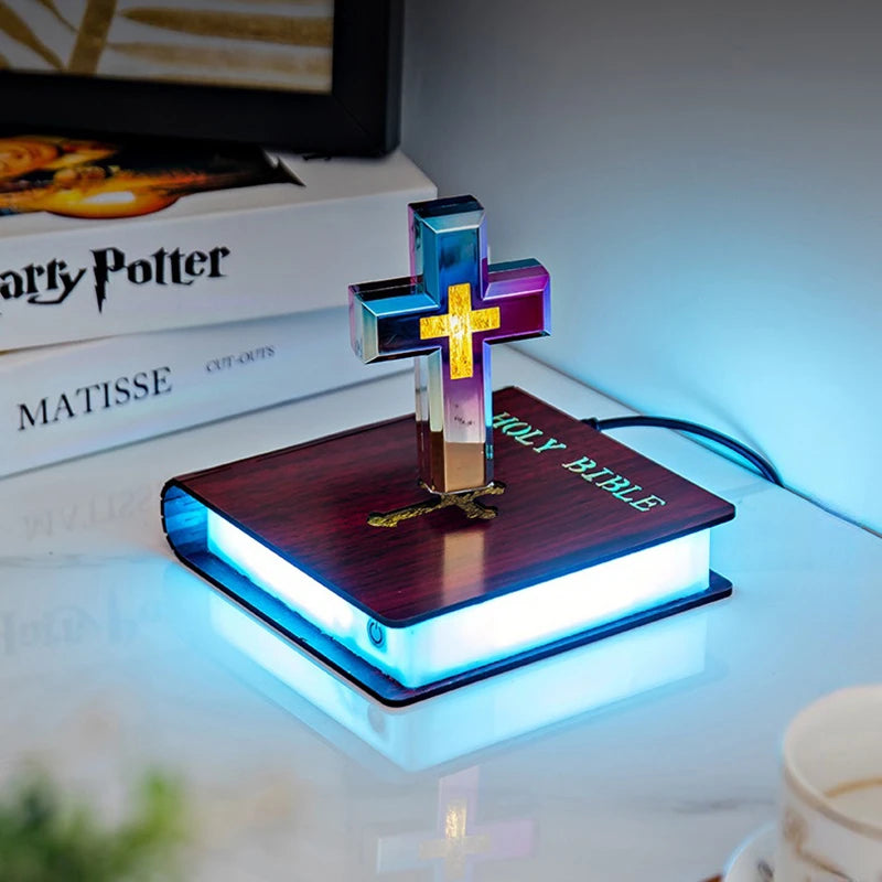 Magnetic Levitating Cross – Floating Christian Cross LED Night Light Desktop Decoration