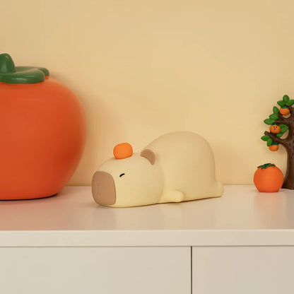 Cute Capybara Night Light, Silicone LED Lamp | USB Rechargeable Dimmable Bedside Light for Kids
