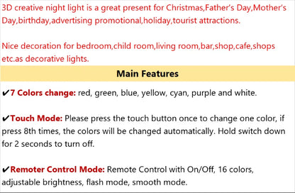 Car Night Light Racing Car 3D LED Illusion Lamp Perfect for Car Lovers & Enthusiasts