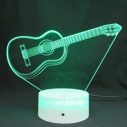 Nighdn 3D Guitar/Music Illusion Night Light – Perfect Gift for Music Lovers | Cool Décor for Home, Office & Bedroom