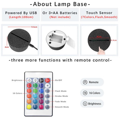 Lava Black 3D LED Night Light Neon Sign Lamp - Christmas Decorations, Bedroom & Wedding Gifts, Birthday Decor