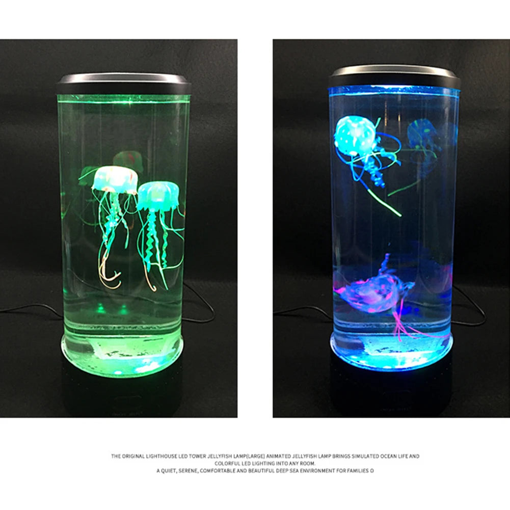 Jellyfish LED Night Light – Remote-Controlled, Color-Changing Aquarium Lamp, USB Charging, Perfect Birthday Gift for Kids - Bilankas.world