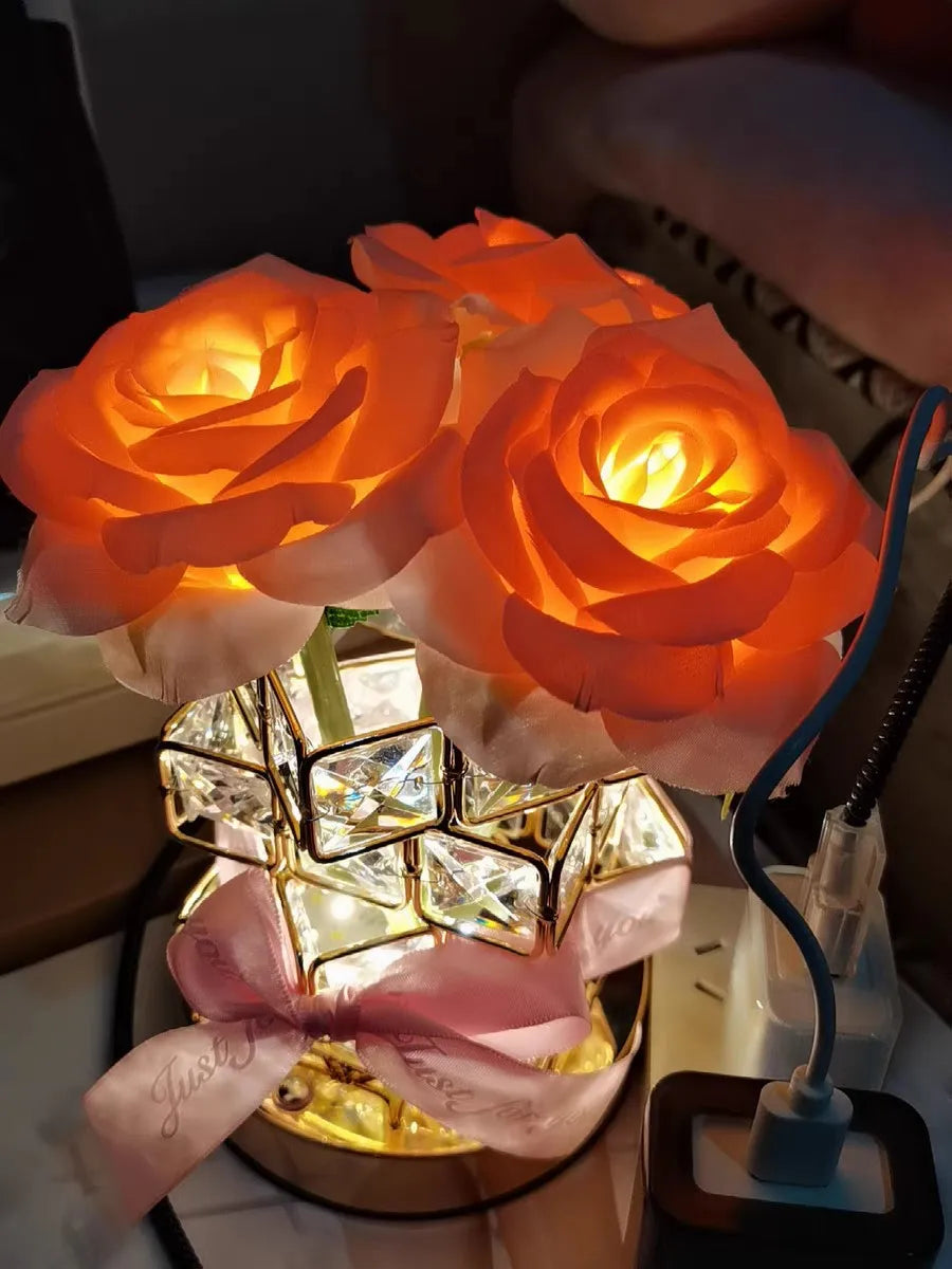 LED Crystal Rose Table Lamp – Magical Glow for Cozy Moments 🌹✨