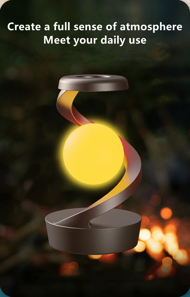 Creative Rotating Floating Table Lamp with 15W Wireless Charger & RGB Night Light – A Unique Gift for Any Occasion - Bilankas.world