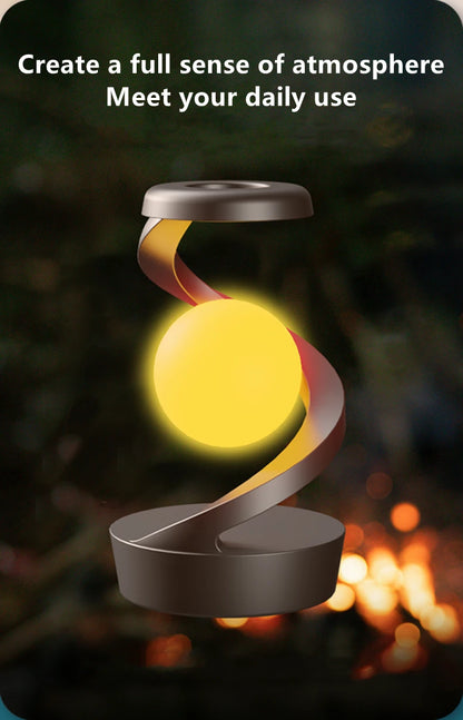 Creative Rotating Floating Table Lamp with 15W Wireless Charger & RGB Night Light – A Unique Gift for Any Occasion - Bilankas.world