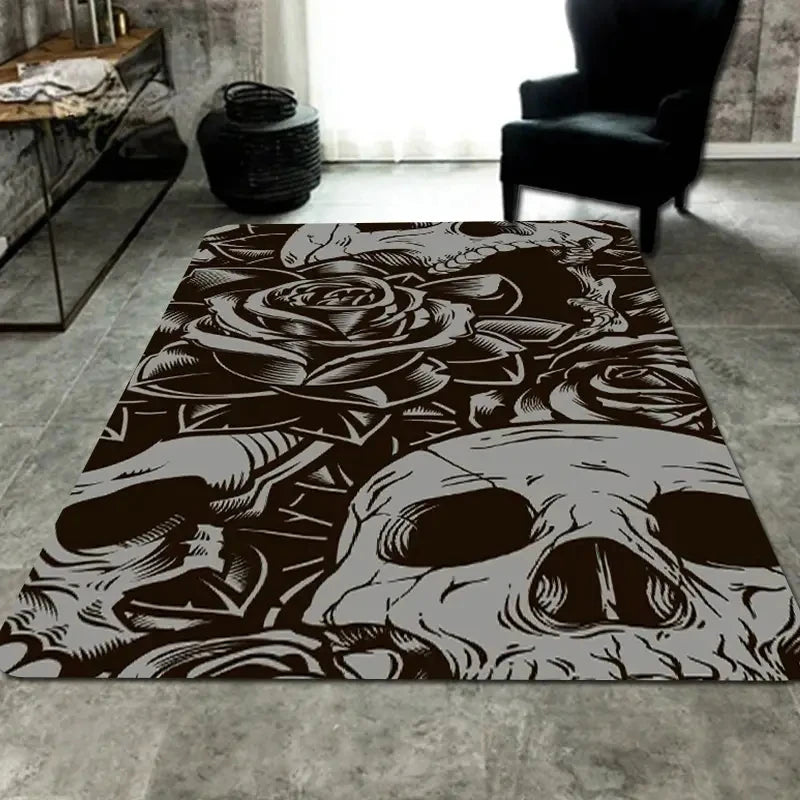 Edgy Decor Gift: Gothic Skull Carpet for Your Living Room - Bilankas.world