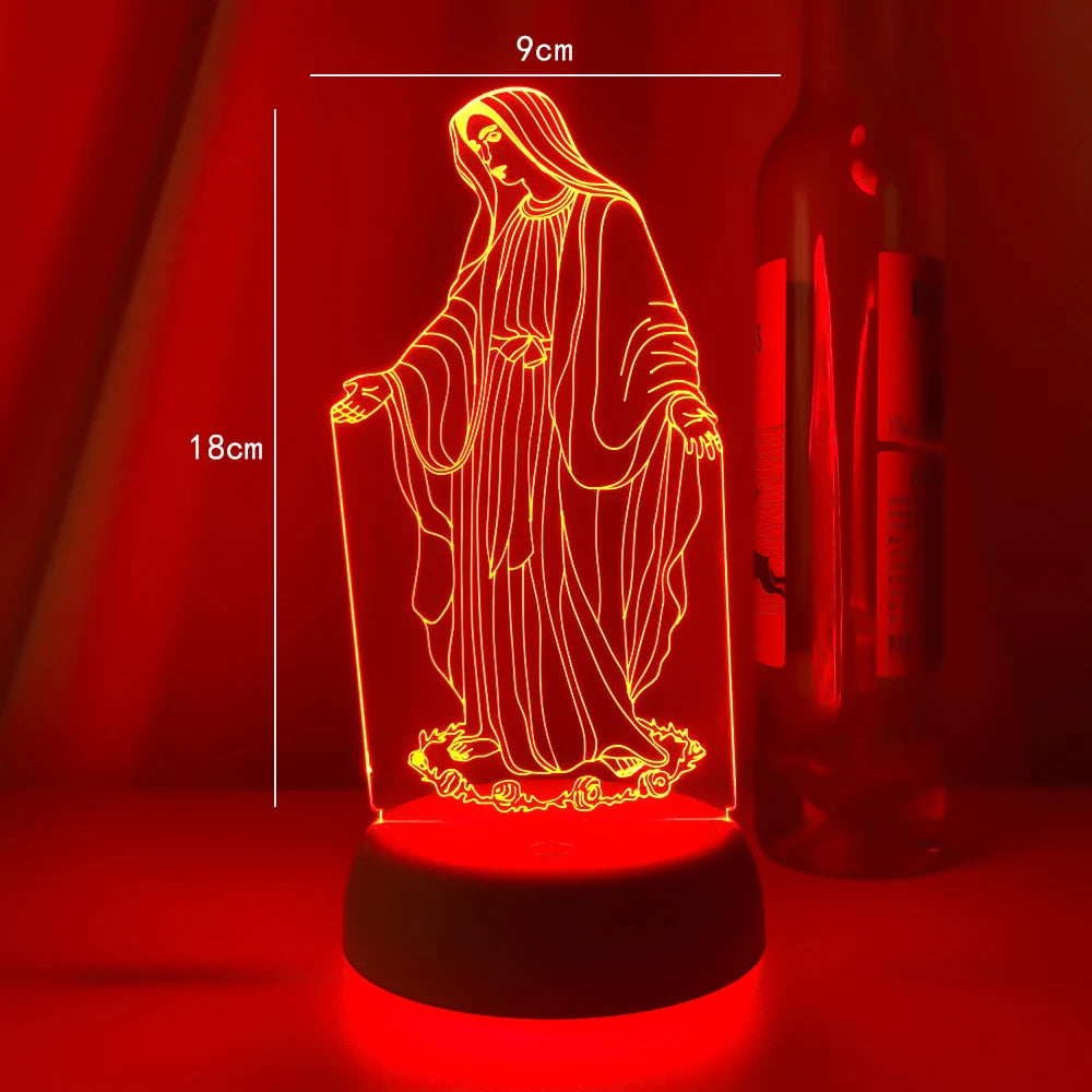 3D Illusion Night Light Lamp 7 Colors Changing Remote Control LED Table Lamp for Spiritual Spaces