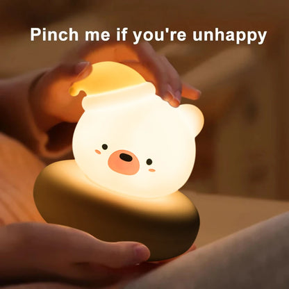 Adorable Animal LED Night Lights – Touch Sensor Dimmable Pig & Rabbit Lamp | Perfect Holiday Gift for Kids’ Bedrooms