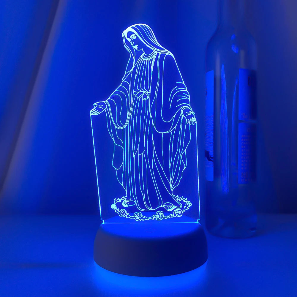 3D Illusion Night Light Lamp 7 Colors Changing Remote Control LED Table Lamp for Spiritual Spaces