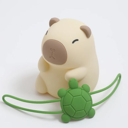 Cute Capybara Night Light, Color-Changing Silicone Lamp | Rechargeable Touch Bedside Light for Kids