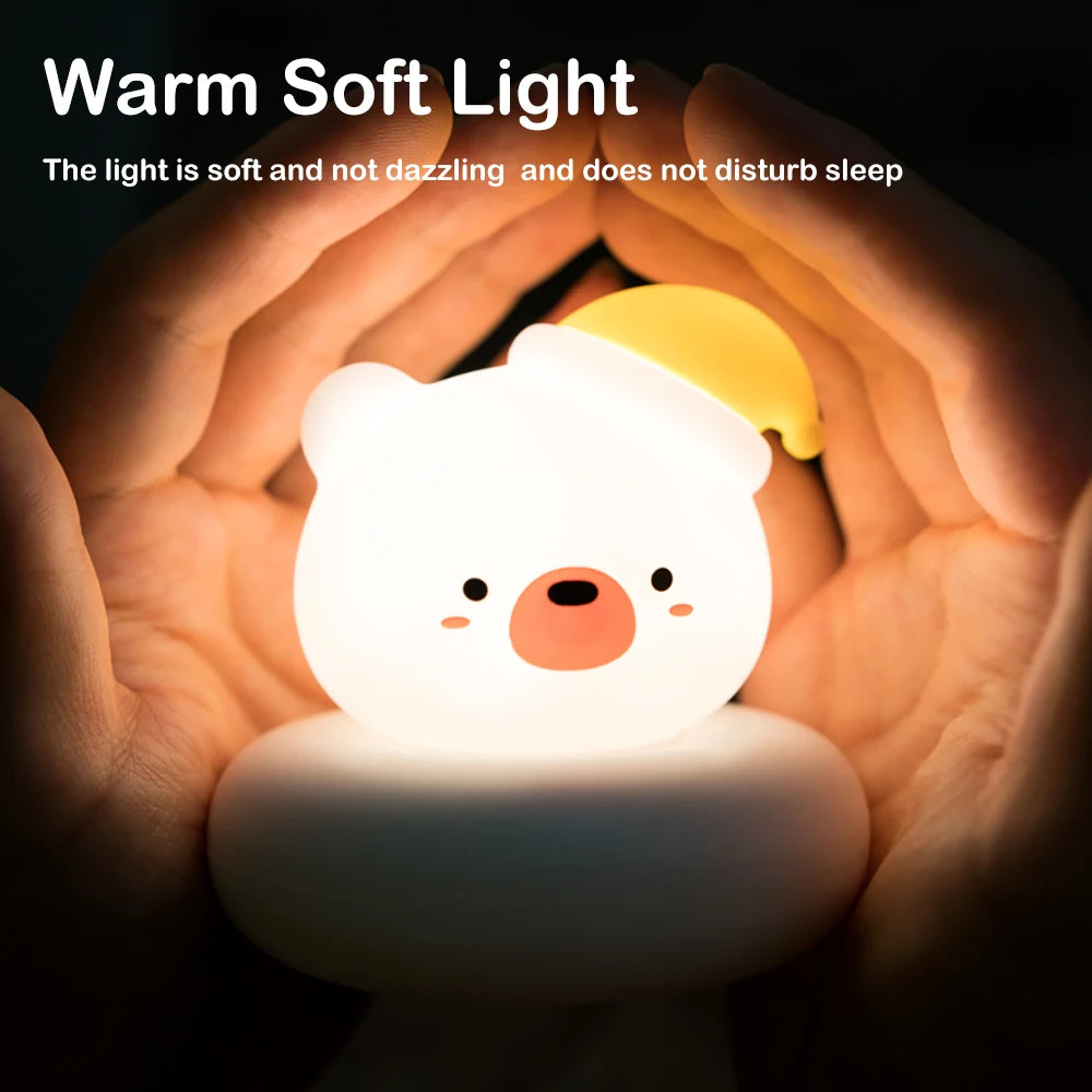 Adorable Animal LED Night Lights – Touch Sensor Dimmable Pig & Rabbit Lamp | Perfect Holiday Gift for Kids’ Bedrooms