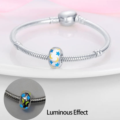 Glowing Elegance: 925 Sterling Silver Charm Beads for 3mm Bracelets – A Radiant Gift Choice