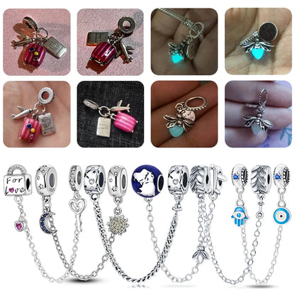 Glowing Elegance: 925 Sterling Silver Charm Beads for 3mm Bracelets – A Radiant Gift Choice