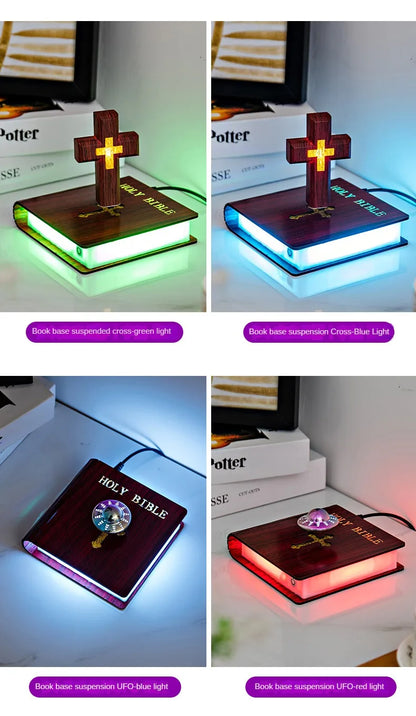 Magnetic Levitating Cross – Floating Christian Cross LED Night Light Desktop Decoration