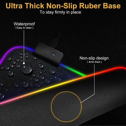 RGB LED Light Gaming Mouse Pad – Large & Waterproof