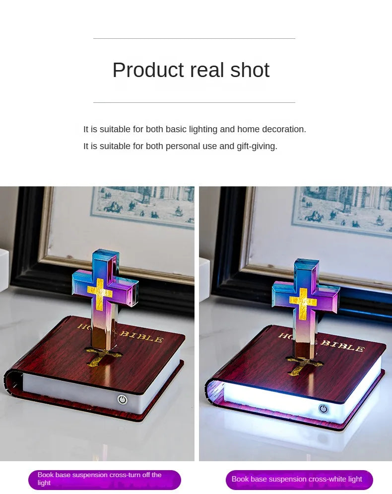 Magnetic Levitating Cross – Floating Christian Cross LED Night Light Desktop Decoration
