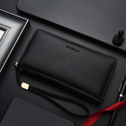 Long-Style Wallet with Zipper – High-Quality PU Leather Card Holder with Large Capacity