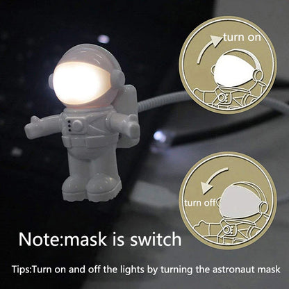 USB LED Astronaut Desk Lamp – Flexible 5V Nightlight for Reading, Space Man Decoration, and Laptop Use
