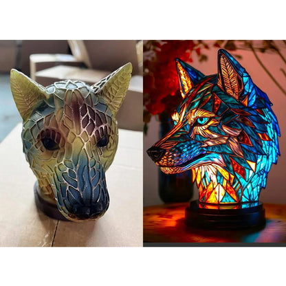 Creative Animal Table Lamp Series – Loong, Lion, Wolf, Elephant, Horse, Unicorn Resin Ornaments Crafts Decoration