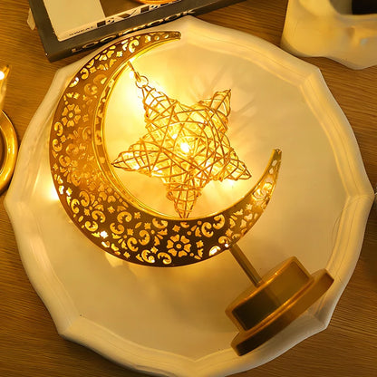 Eid Mubarak Star Moon Light Bedroom LED Table Lamp Oh oh Perfect for Celebrating Eid, Ramadan, and Special Occasions