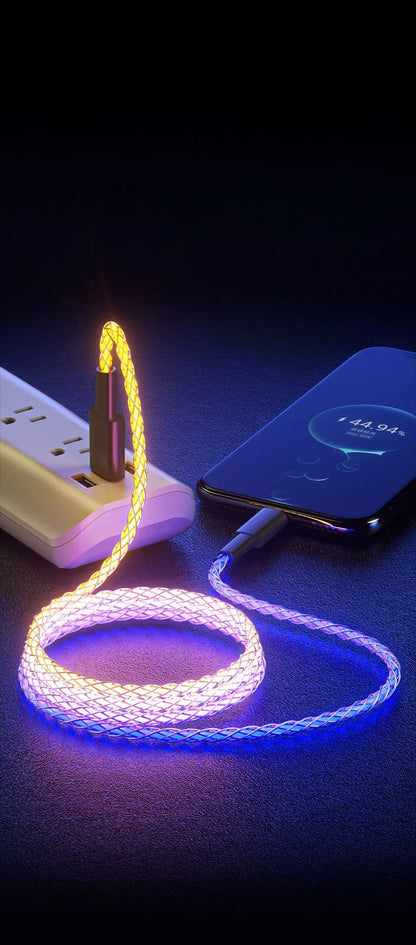 RGB Symphony 66W USB-C Fast Charging Cable with Gradient Lighting