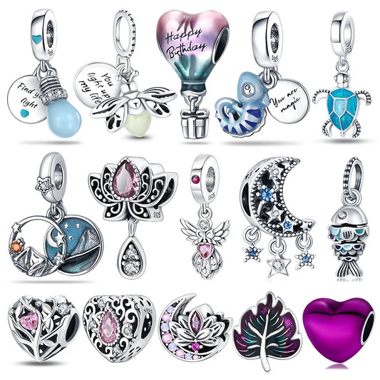 Glowing Elegance: 925 Sterling Silver Charm Beads for 3mm Bracelets – A Radiant Gift Choice