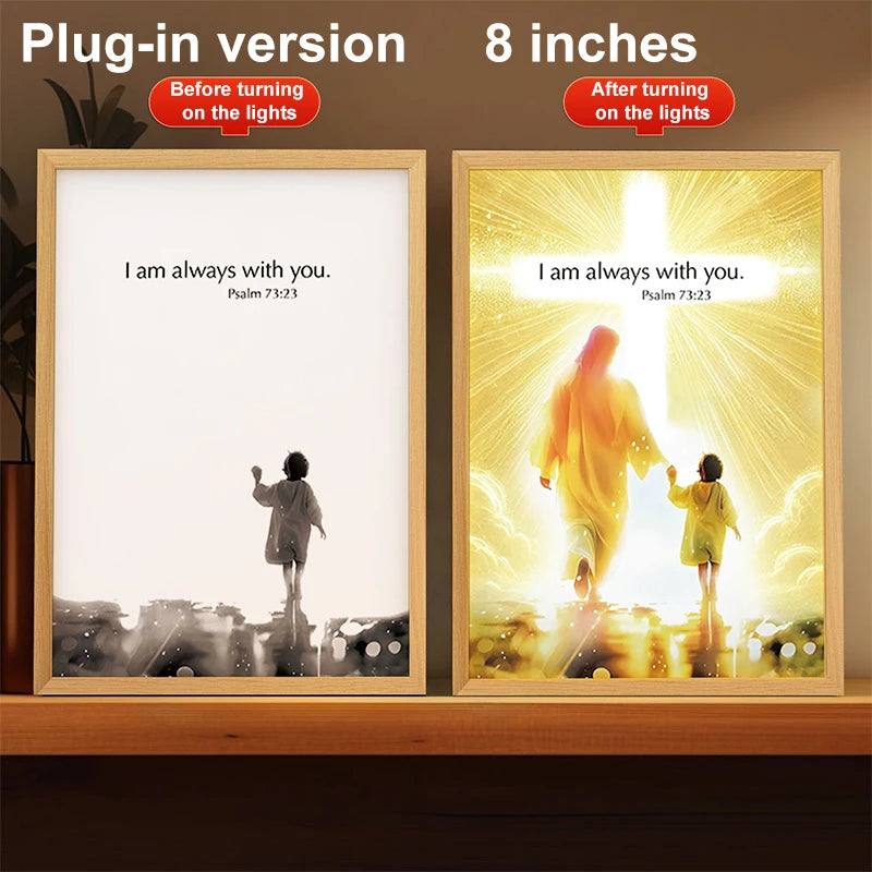 LED Light Frame, 4D Luminous Wall Art | Faith-Inspired Decor for Home and Bedroom