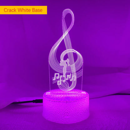 Newest 3D Illusion Baby Night Light – Musical Note Hologram LED Lamp Perfect for Kids, Baby Rooms, and Musical Enthusiasts