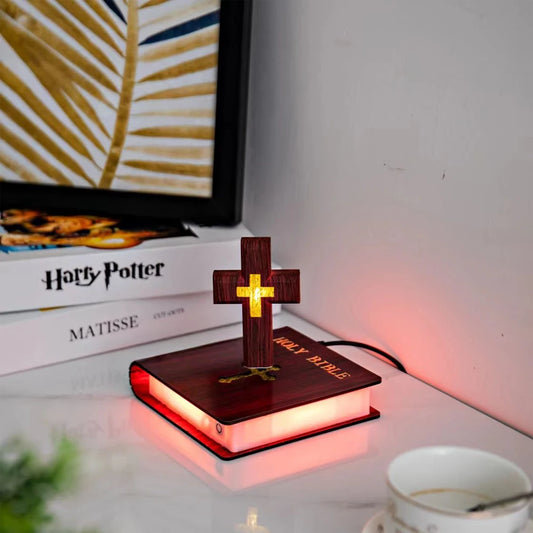 Magnetic Levitating Cross – Floating Christian Cross LED Night Light Desktop Decoration