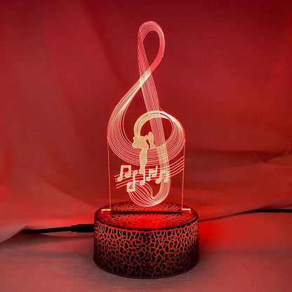 Newest 3D Illusion Baby Night Light – Musical Note Hologram LED Lamp Perfect for Kids, Baby Rooms, and Musical Enthusiasts