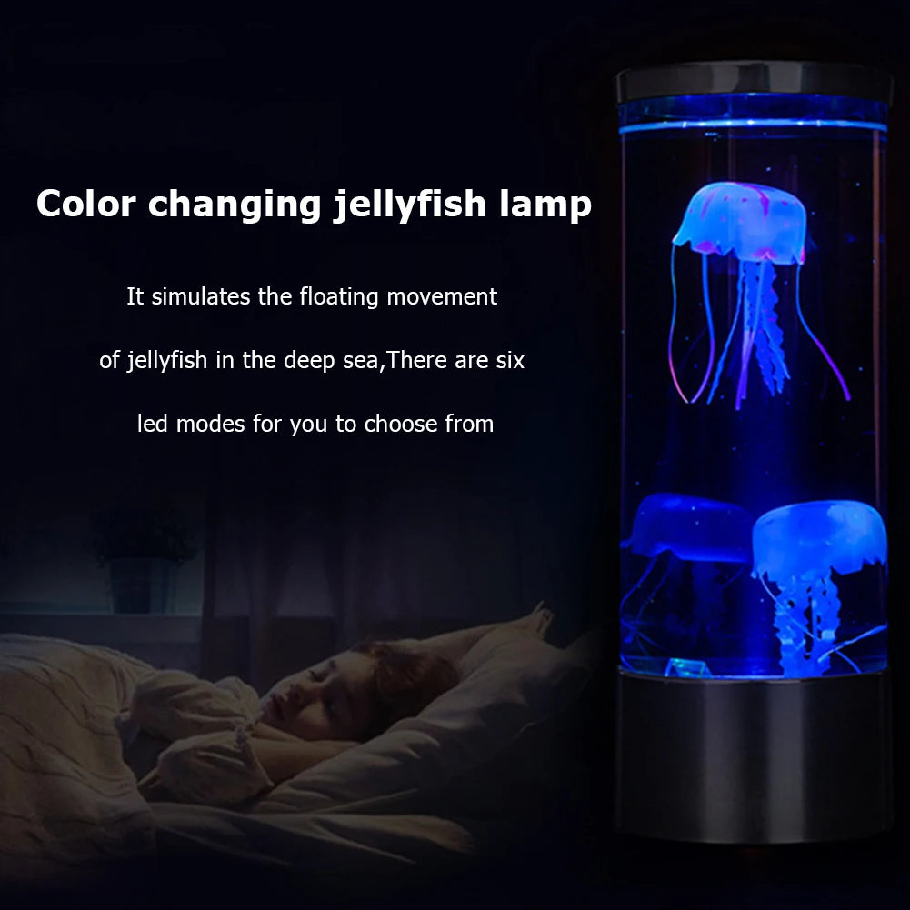 Jellyfish LED Night Light – Remote-Controlled, Color-Changing Aquarium Lamp, USB Charging, Perfect Birthday Gift for Kids - Bilankas.world