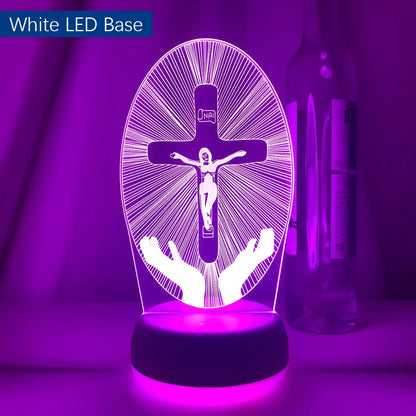 3D Cross LED Night Light – Optical Illusion Desk Lamp for Unique Home Decor and Gifts