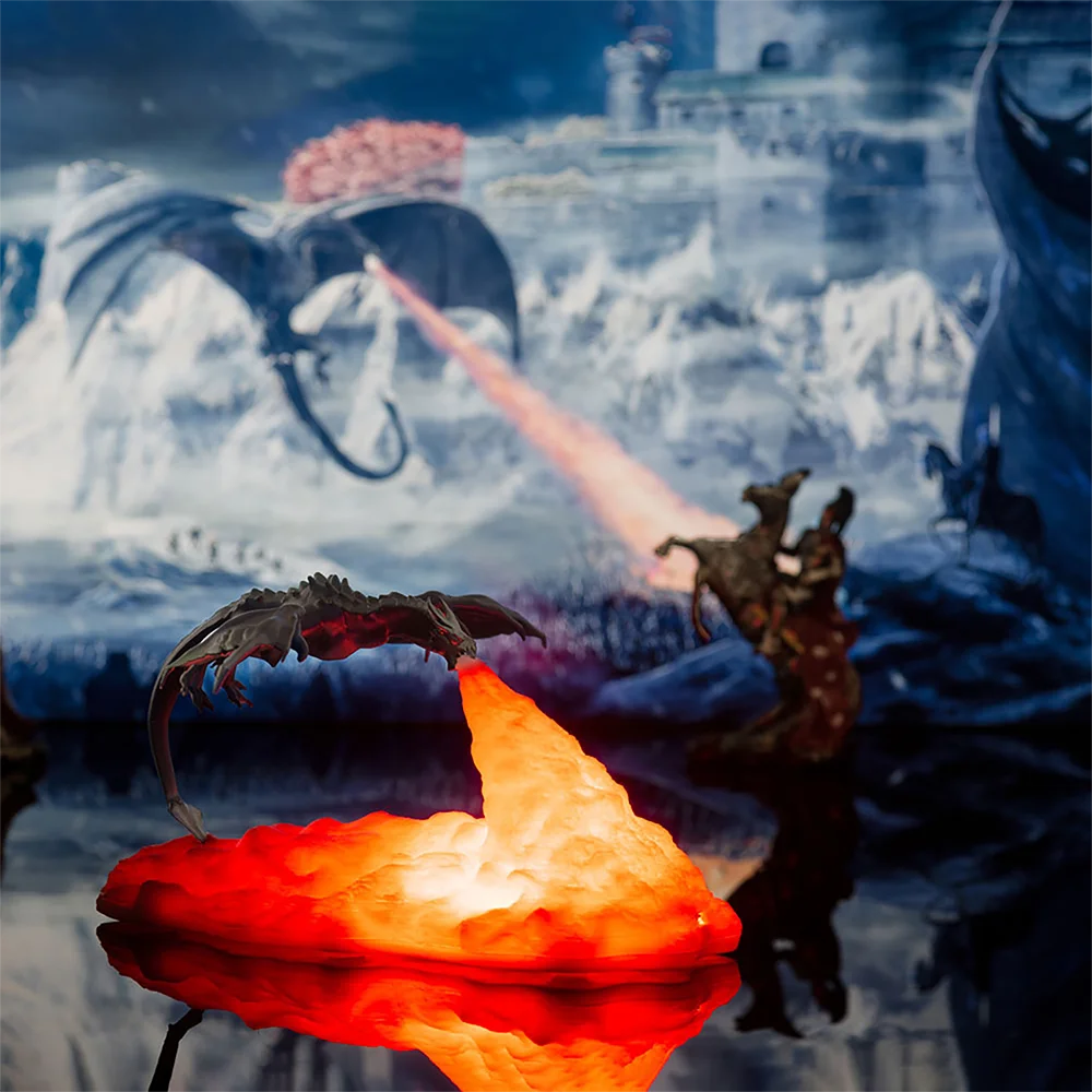 Fire Dragon 3D Printed Lamp – USB Rechargeable Desktop Light for Bedroom, E-Sports, and Holiday Decor