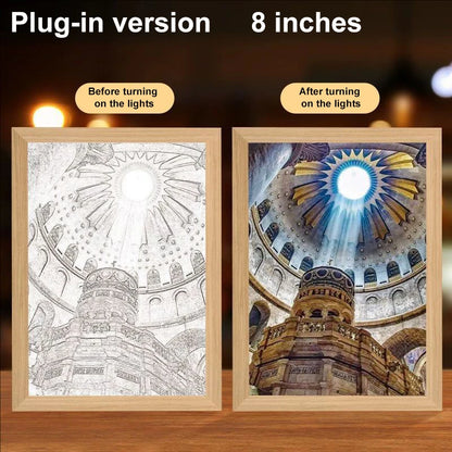 LED Light Frame, 4D Luminous Wall Art | Faith-Inspired Decor for Home and Bedroom