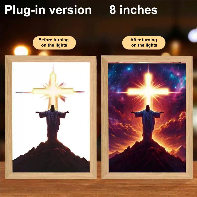 LED Light Frame, 4D Luminous Wall Art | Faith-Inspired Decor for Home and Bedroom
