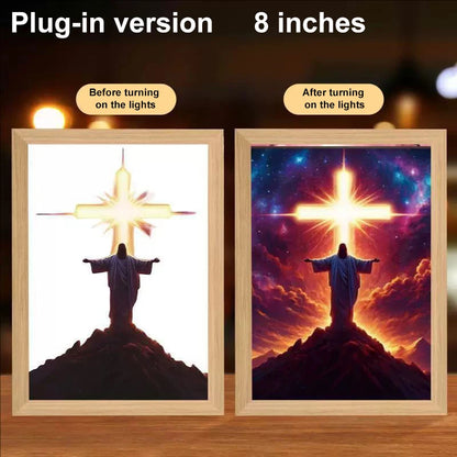 LED Light Frame, 4D Luminous Wall Art | Faith-Inspired Decor for Home and Bedroom