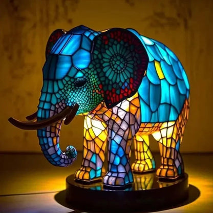 Creative Animal Table Lamp Series – Loong, Lion, Wolf, Elephant, Horse, Unicorn Resin Ornaments Crafts Decoration
