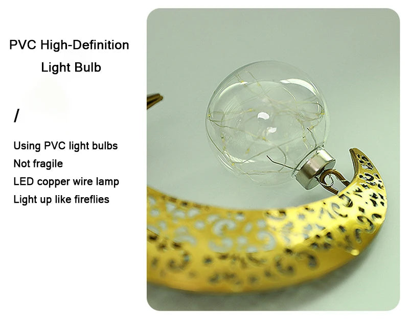 Eid Mubarak Star Moon Light Bedroom LED Table Lamp Oh oh Perfect for Celebrating Eid, Ramadan, and Special Occasions